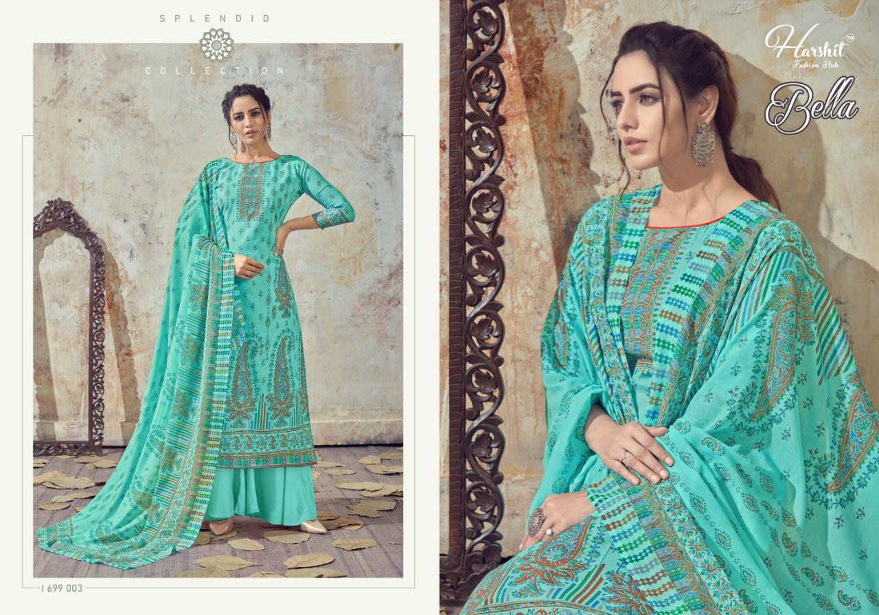Harshit Bella latest Digital Printed  Designer Cotton Dress material Collection 